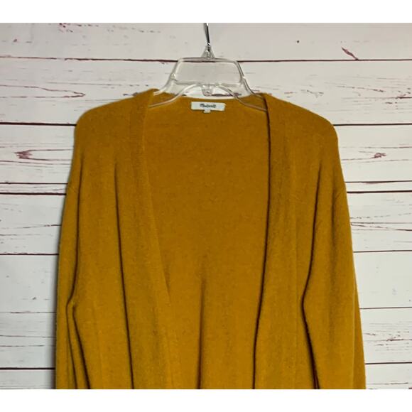 Madewell Women's M Medium Gold Mustard Alpaca Wool Open Pockets Sweater Cardigan - Picture 4 of 11